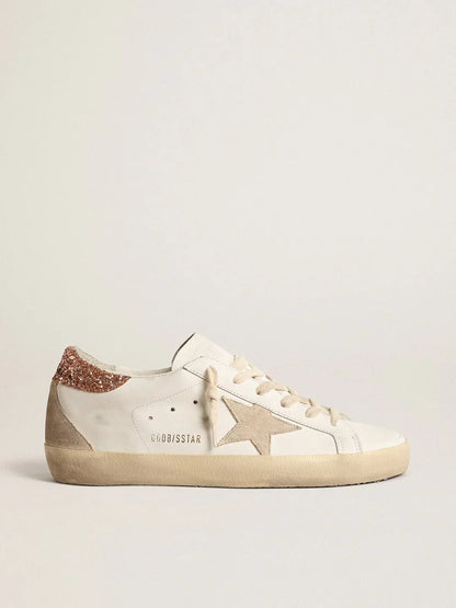 Super-Star avec étoile en daim et contrefort à paillettes rose pêche