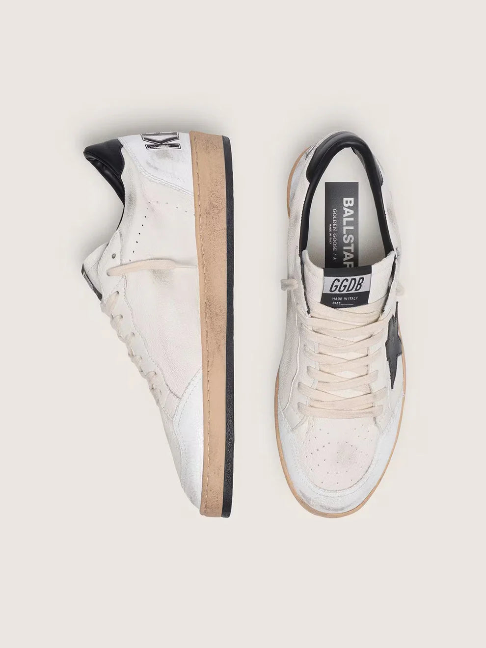 Ball Star homme en nappa blanc avec étoile noire