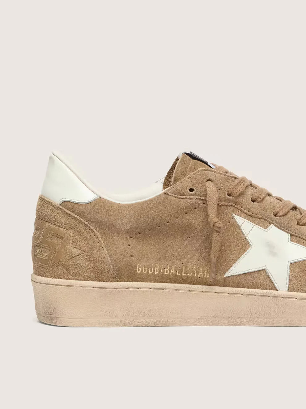 Ball Star homme en cuir velours marron avec étoile en cuir blanc