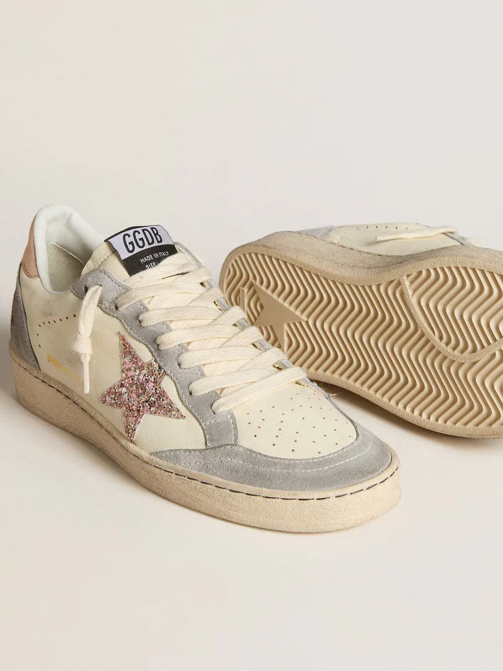 Ball Star femme en cuir nappa avec étoile à paillettes et contrefort lamé